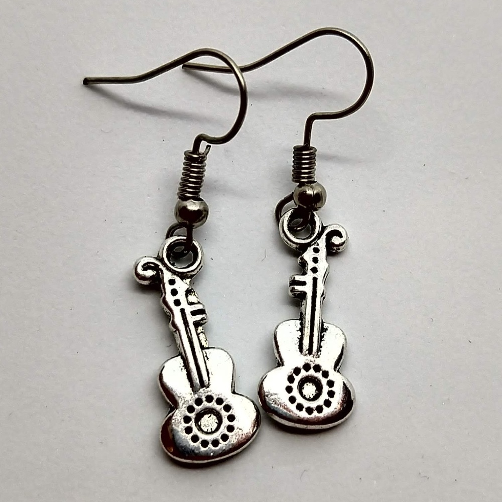 5/$20 Cute guitar earrings music lovers gift